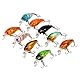 Mini Elritze Angelköder Set, Wobbler Forelle Kurbel Köder, 9 Stück/Beutel 4,5 cm/4 g Kunststoff Angelköder Haken Bass Small Fat Crankbait Angelausrüstung mit Dreifachhaken für Salzwasser Süßwasser
