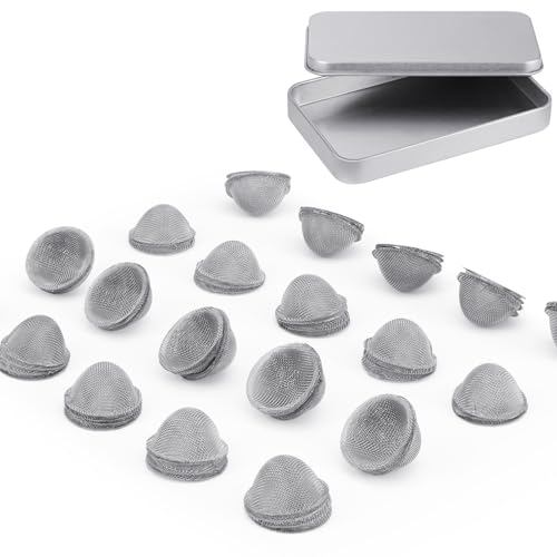 75 PCS 3/4 Inch Pipe Screens 0.75 in Bowl Metal Screens 100% Stainless Steel Adjustable Tapered Design Bowl Pipe Screen with Flat Box(0.75 inch)