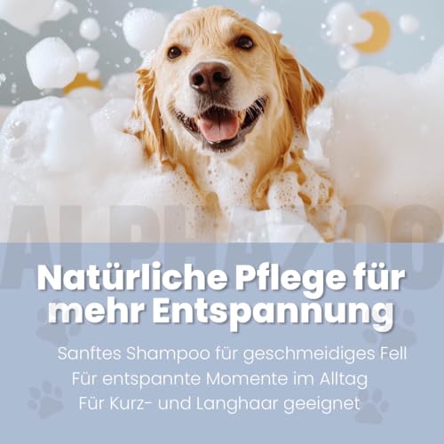 alphazoo Lavellness Shampoo für Hunde 250 ml – mit Lavendelöl & Kokosfruchtextrakt. Milde, pflegende Reinigung für Fell & Haut. Frei von Parabenen und Silikonen. Ideal für empfindliche Hundehaut
