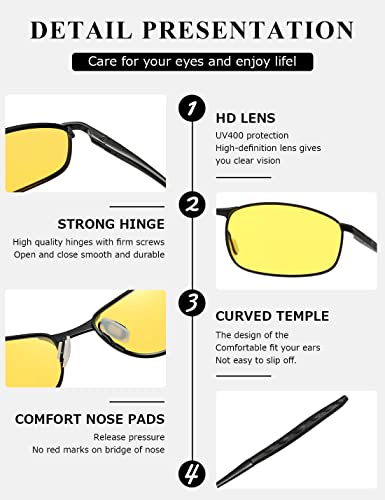 Kimorn Polarizzate Occhiali da sole Uomo Retro