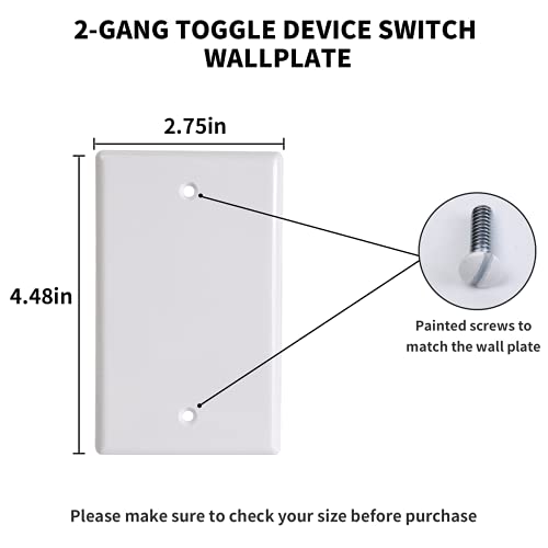 Blank Outlet Covers Standard Size Wall Plate Electrical Outlet Cover Plates, 1-Gang No Device Blank Wall Plate, White (10-Pack) #TOP6