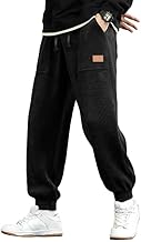 JMIERR Men's Corduroy Jogging Bottoms, Casual Cargo Joggers, Baggy Tracksuit Bottoms, Elastic Waist Sweatpants, S-3XL