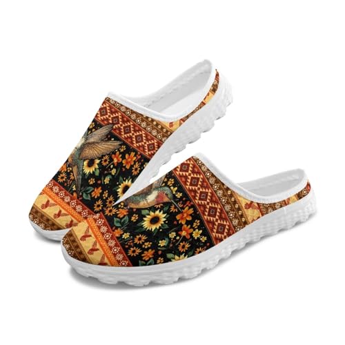 FOR U DESIGNS Women's Mules Slip-On Shoes Comfortable Lightweight Casual Shoes for Women Summer Walking Open Back