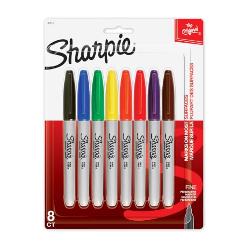 Sharpie Permanent Markers Fine Point 8 Count - School Office Arts & Crafts Desk Supplies