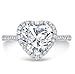 ERRA JEWEL 2CT-5CT Heart Cut Moissanite Halo Ring for Women, Basket-Setting Handmade Engagement Ring, Wedding Gifts for Her (Main Stone : 2.00 Carat)