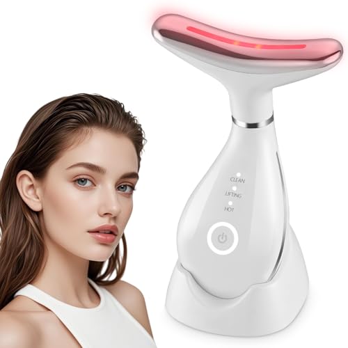 Gesichtsmassagegerät Jawline Trainer mit 3 Modi EMS Gua Sha Elektrisch Konstante Erwärmung auf 45C V Shape Face Gerät Doppelkinn Entferner für Hautstraffung & Lifting Damen Herren (weiß)