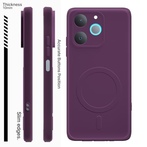 Image of Pikkme Back Cover for Realme P4 Lite 4G Soft Matte Silicone Mag-Safe Design (Mag-Safe Not Support) Camera Protection | Slim Fit Bumper Cover (Purple)