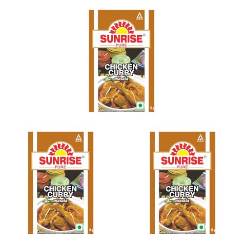 Image of Sunrise Pure Chicken Curry Masala Spice Powder Pouch, 50 g (Pack of 3)