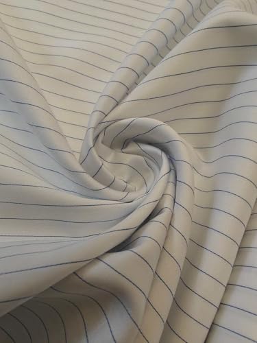 Tissu coton à rayures bleu roi Supima pour créations faites main