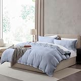 Hearth & Harbor Twin Duvet Cover Set - Twin/Twin XL Soft Prewashed Ice Blue Duvet Cover, 2 Piece Set with Zipper Closure, 1 Duvet Cover 68x90 inches and 1 Pillow Sham