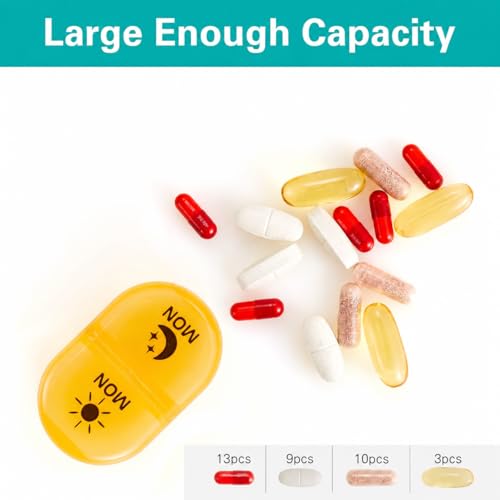 Image of Fullicon Pill Organizer 2 Times a Day, Weekly Pill Box AM PM Daily Pill Cases Medicine Box