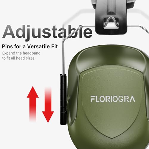 Image of Floriogra Noise Reduction Ear Muffs, NRR 34dB Ear Protection for Adults | Hearing Protection Noise Cancelling Headphones for Kids Autism, Shooting Ear Protection for Gun Range, Mowing, Construction