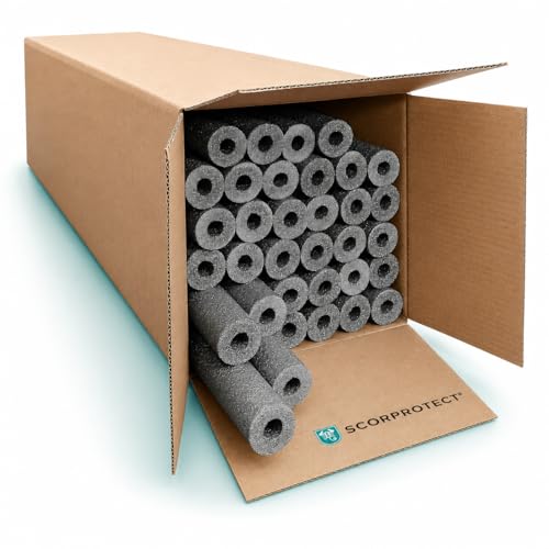 Scorprotect voller Karton PE Rohrisolierung grau angeschlitzt 34 Meter (Grau 15 x 13 mm x 1 Meter)