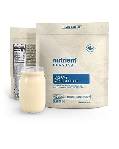 Nutrient Survival Vitamin Powdered Milk & Creamy Vanilla Whey Protein Powder Shake, Emergency Food Supply, Shelf Stable Up to 25 Years - Thumbnail 5