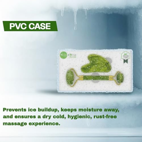 Image of Grade A+ Natural Jade Roller & Gua Sha Set - 100% Certified Jade Stone Tool, Cooling PVC Box, Reduce Puffiness, Sculpt Jawline, Lymphatic Drainage