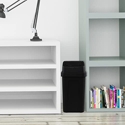 Caneca de basura rectangular 7 L negra, pack de 4 miniatura 5