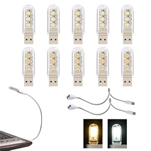 Cerioll Lampada USB Per PC02 LED-Lampe 10er Set