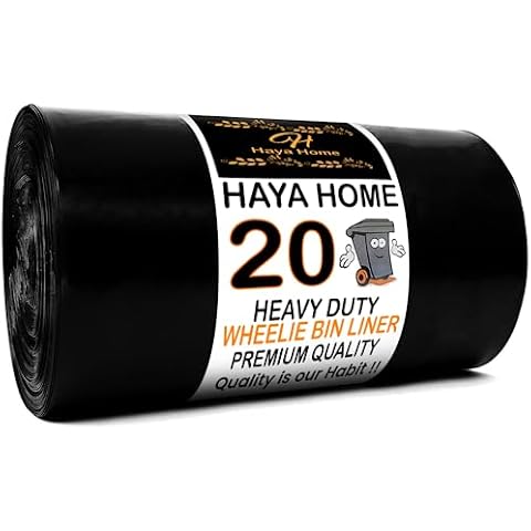 Haya Home 20 Heavy Duty Wheelie Bin Liners Cover