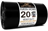 Haya Home 20 Heavy Duty Wheelie Bin Liners 240 Litre Large Refuse Sacks Wheelie Bin Bags For Garden Kitchen House Office Caterers Rubbish made from 100% Waste Recycled Material - Image 1