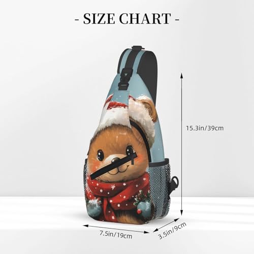 Bolso tipo sling Cute Winter Bear para mujer y hombre miniatura 3