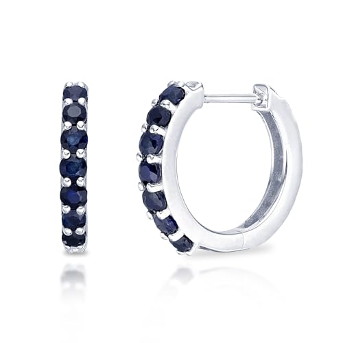 MAX + STONE 10k Gold Hoop & Huggie Earrings for Women 12MM Small Natural Gemstone Hoops