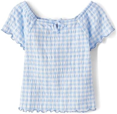The Children's Place Girls' Smocked Short Sleeve Tops