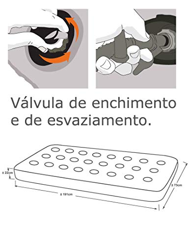 Colchão Inflável - Solteiro, ANTARES PLÁSTICOS, Azul Marinho