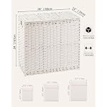 Laundry Hamper with Lid Laundry Basket 132 L PE Rattan, White - Image 2
