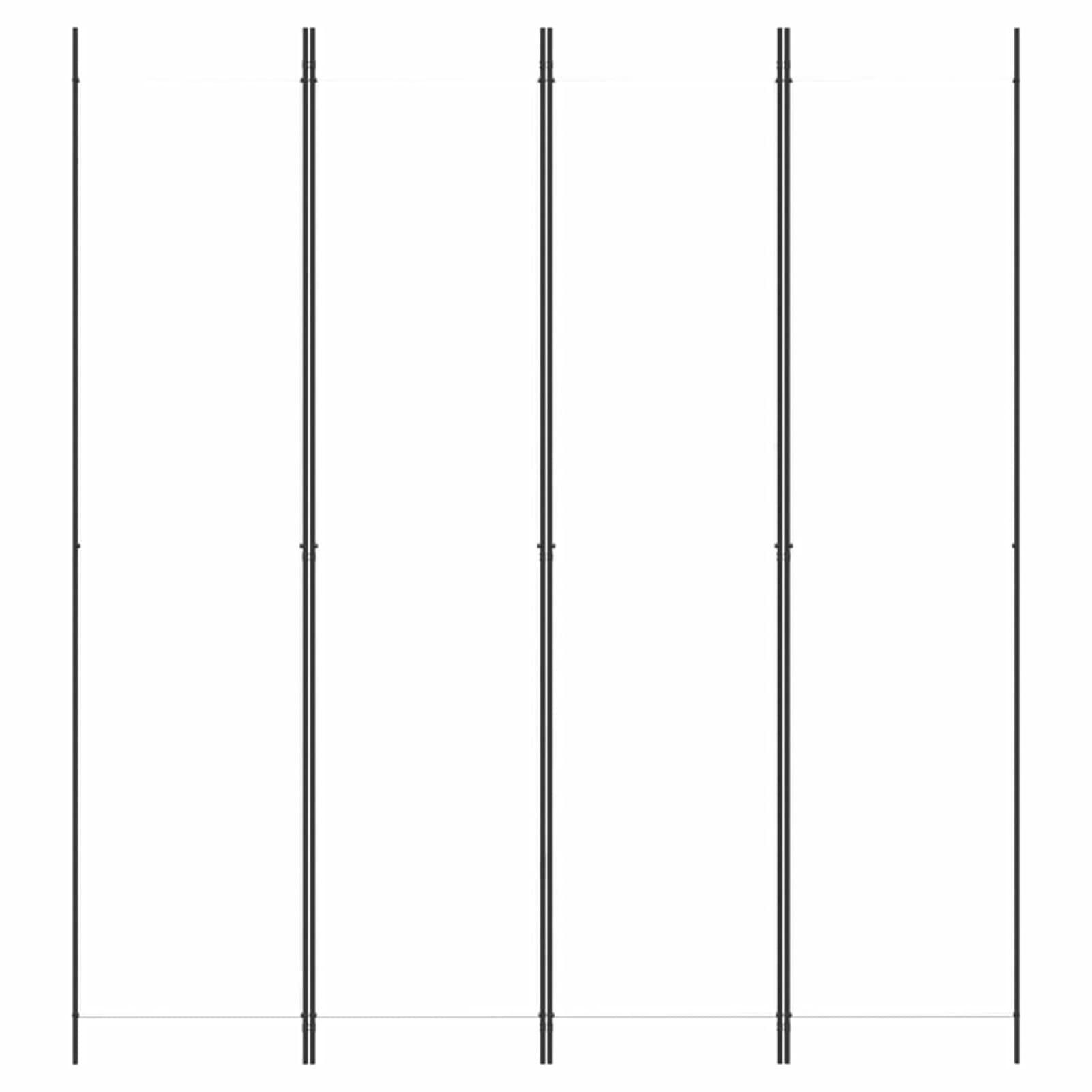 ARKEM Divisorio a 4 Pannelli Bianco 200x220 cm Tessuto,Separé Divisorio Interno, Paravento da Esterno ed Interno con Piedini, Pannelli Divisori per Ufficio, Salotto e Camera da Letto