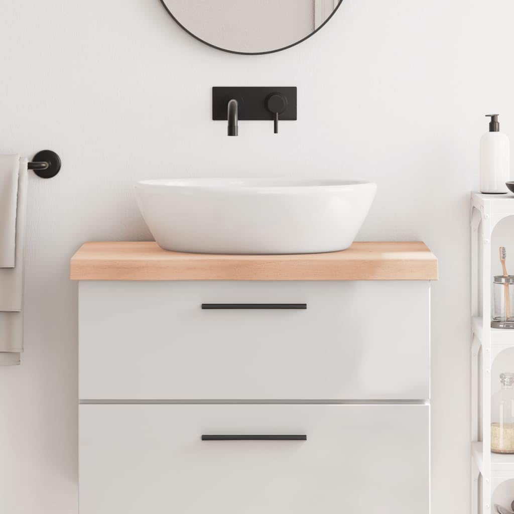 vidaXL Encimera de Baño, Tablero Plegable de Mesa, Encimera de Estantería Escritorio, Encimera para Armario, Madera Maciza sin Tratar