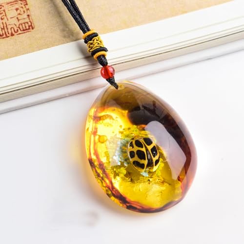 18 Stück Insekten-Bernsteinfossilien, Bernsteinfossil-Anhänger, verschiedene Insektenexemplare,in Harz konservierte Käfer, Lernspielzeug für Kinder und wissenschaftliche Sammlungen –zufällige Muster