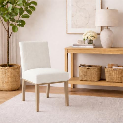 Image of HomePop Kolbe Dining Chair - Stain-Resistant Woven Fabric, 19.5 inch Seat Height (Single Pack)