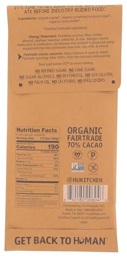 Image of Hu Kitchen, Bar Chocolate Dark Simple Organic, 2.1 Ounce