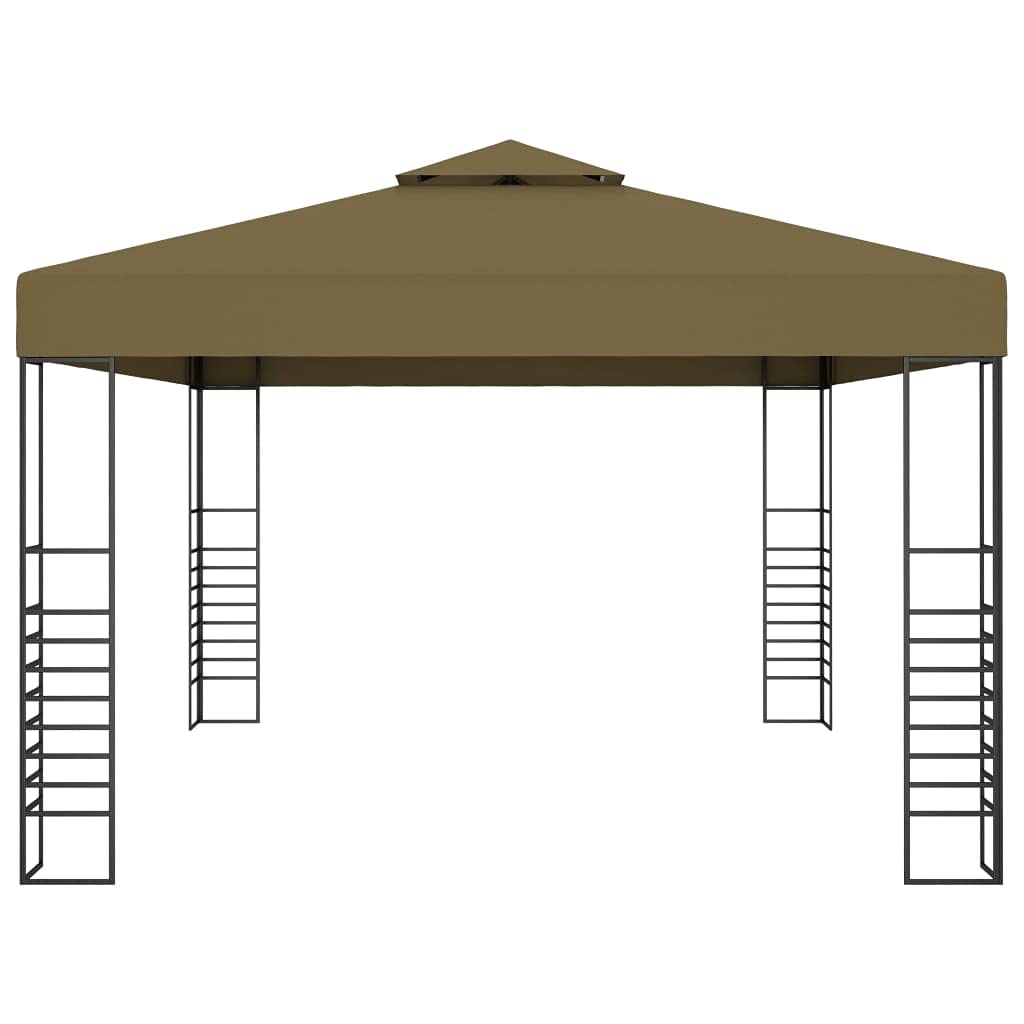 Gazebo z światłami LED String 3x4 M Szary Kret