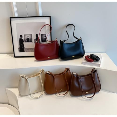 Aucuu Sac Porté épaule en Cuir Véritable pour Femme, Sacs à Main à Bandoulière Tendance avec 2 bandoulières, Sac à Main Décontracté, Sacs Fourre-tout Rétro Décontracté pour Shopping, Travail, Voyages – vue 8