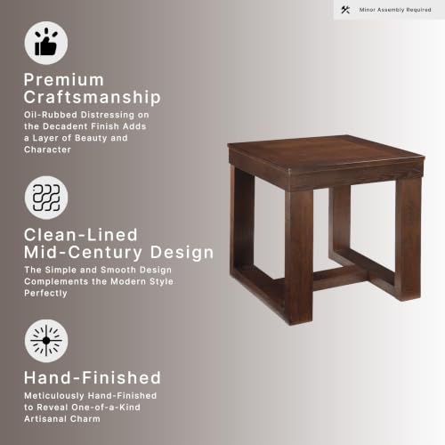 Signature Design by Ashley End Table, Oversized Square, Dark Brown - image 4