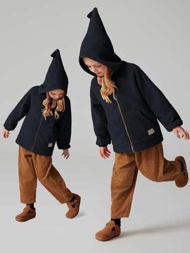 Girls Teddy Fleece Jacket Fall Winter Full Zip Coat Kids Lightweight Outwear Hoodie with Pockets4