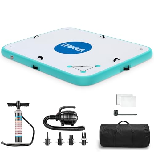 PPXIA Inflatable Dock- Floating Docks for Lakes 8ft 5ft, Inflatable