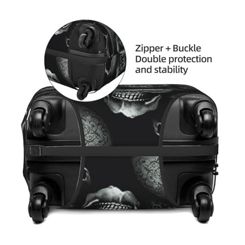 Travel Luggage Cover Fashion Suitcase Protector Black skull Spandex Baggage Covers Washable Suitcase Covers Anti-Scratch Luggage Cover Protectors Fits 18-32 Inch Suitcases Small3