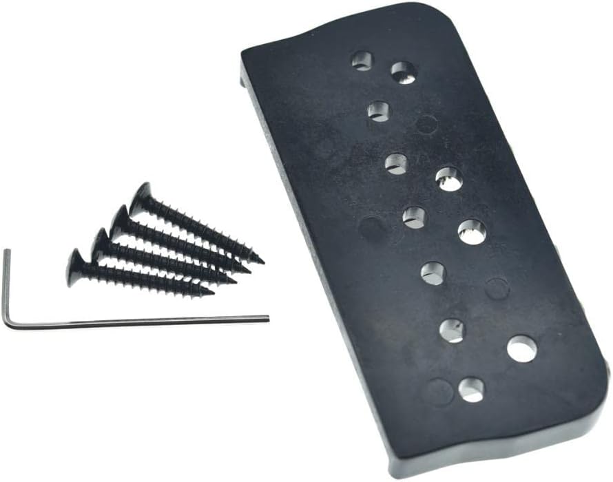 KAISH Black 7 String Guitar Fixed Bridge Electric Guitar Hardtail Bridge for Strat/Tele Guitars