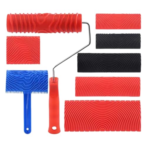 Herramienta de Veteado de Madera,Kit de 8 Piezas para Crear Patrones | Rodillo para Pintar con Efecto Veta - para mesa armario encimera taller garaje sótano dormitorio salón cocina casa puerta