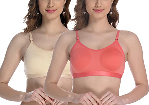 Image of FIMS - Fashion is my style Women Cotton Sports Bra for Gym, Yoga, Running Bra for Girls, Racer Back, Full Coverage, Multicolor, Cup B, See Main Image to Check How Many Bra You Will Get