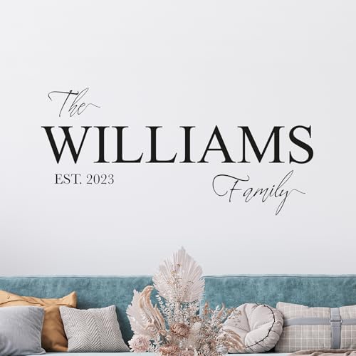 Vinilo Decorativo Personalizado Nombre Familiar Elegante