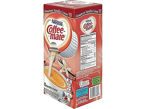 Liquid Coffee Creamer, Cinnamon Vanilla, 0.375 oz Mini Cups, 50/Bx