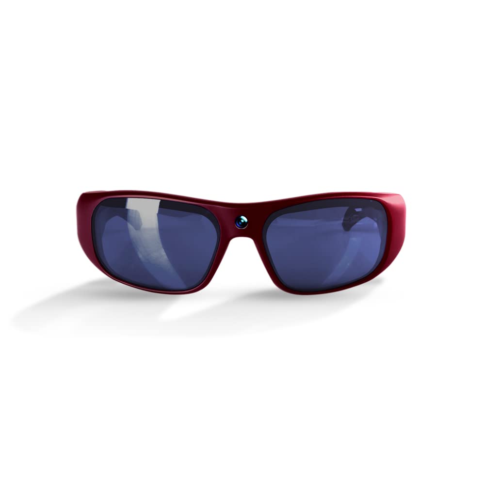 GoVision Apollo 1080p HD Camera Glasses Water Resistant Video Recording Sport Sunglasses - Maroon