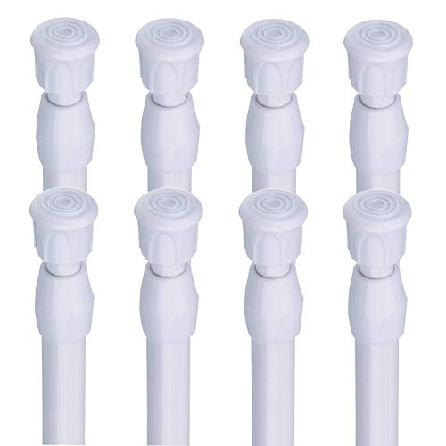 HAOYUNTE 8 varillas de tensión ajustables para cortinas – 70 – 120 cm, ideas para proyectos de bricolaje, armarios, cortinas de red, armarios, ropa (blanco)