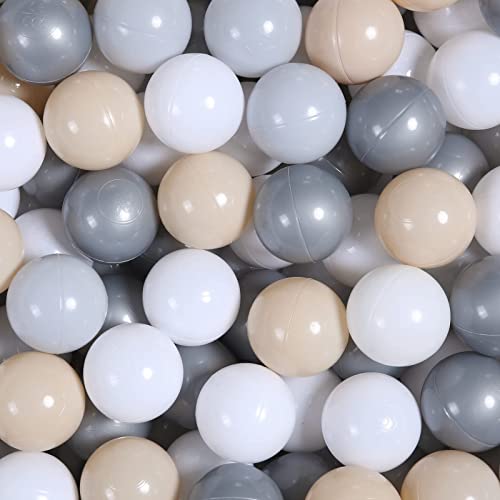 Image of Realhaha Balls for Ball Pit,Gray Play Balls Crush Proof Play Balls Soft Plastic Balls for Toddlers Baby Kids Birthday Pool Tent or Dogs Playballs Pelotas,100 pcs