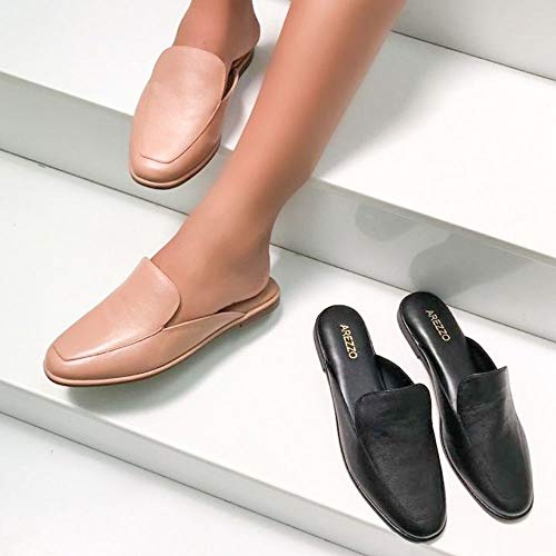 Mule Feminino Arezzo Salto Rasteiro Couros Marrom Tamanho:37;Cor:Marrom
