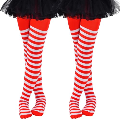 Dxhycc Pairs Girl's Striped Tights Witch Tights Colored Striped
