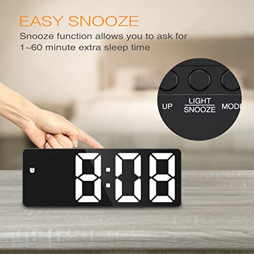 Jxtz Digital Alarm Clock, Clock For Bedroom Adjustable Brightness, Desk Clock With Temperature Display, Alarm Clock For Heavy Sleepers Adults With Snooze, 12/24H, For Home, Bedroom, Office, Gifts #TOP3